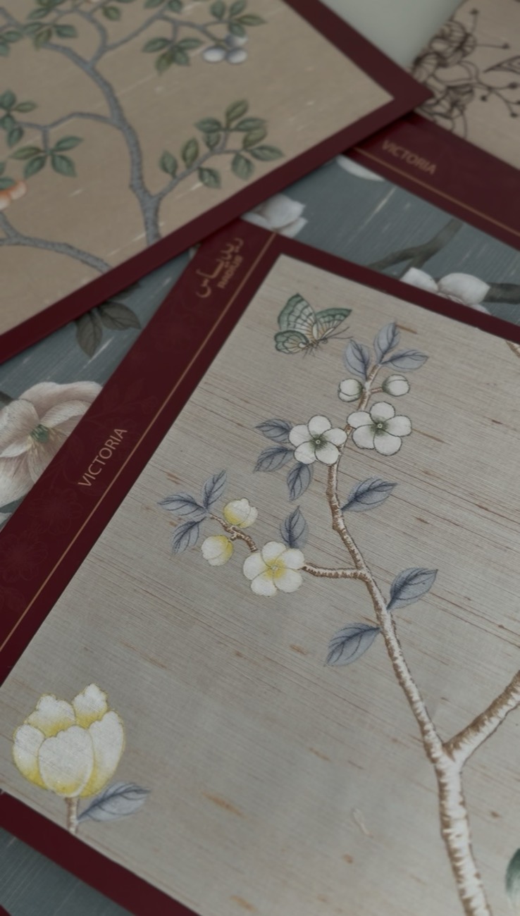 Radius hand-painted silk sample boards